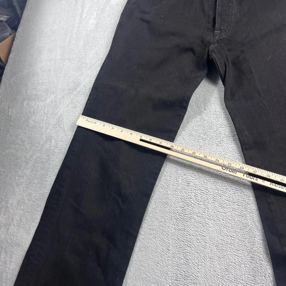 Levis 501 Original Fit Men Black Jeans Straight Leg Button Fly 36x36 100% Cotton